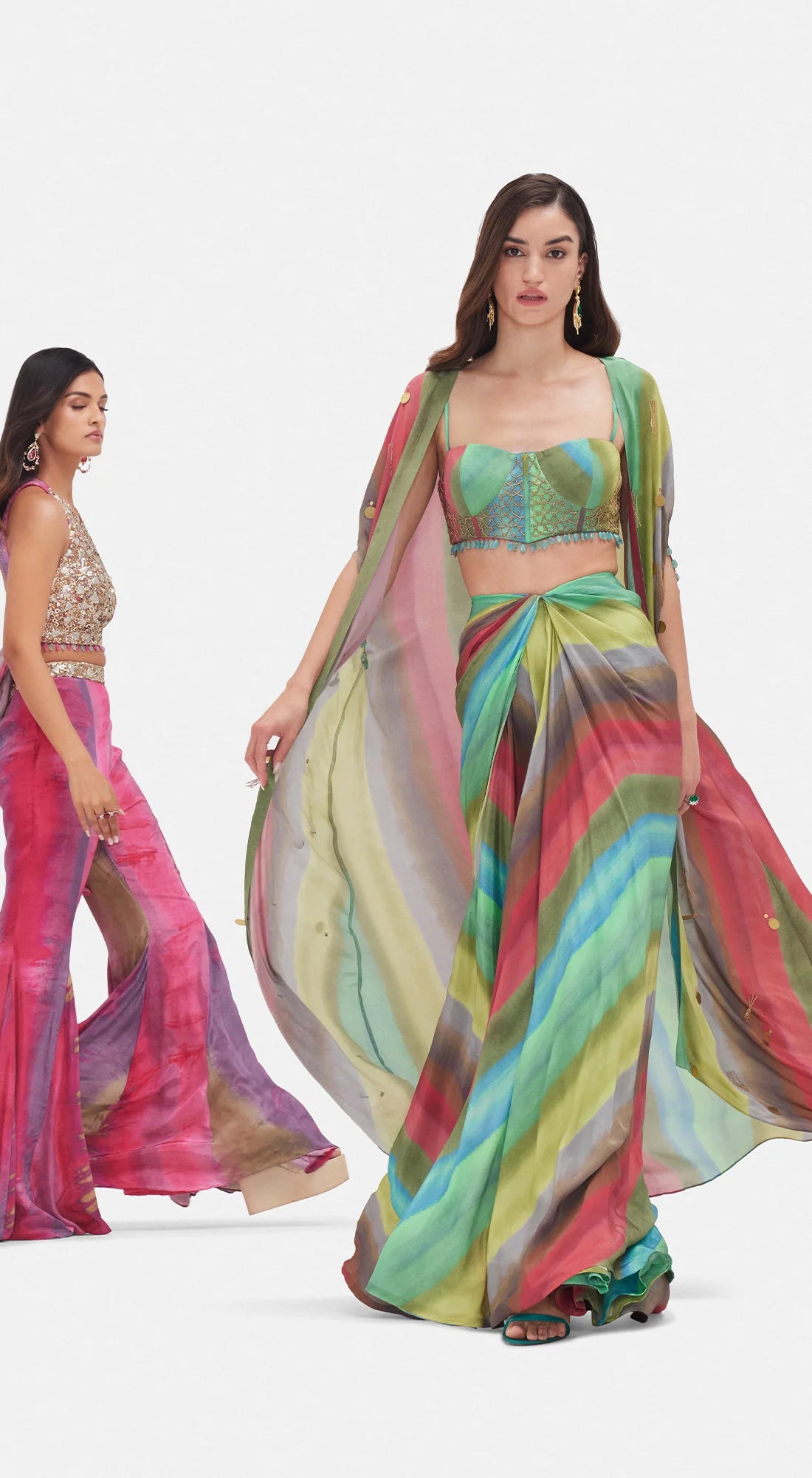 Veridian muse skirt cape set