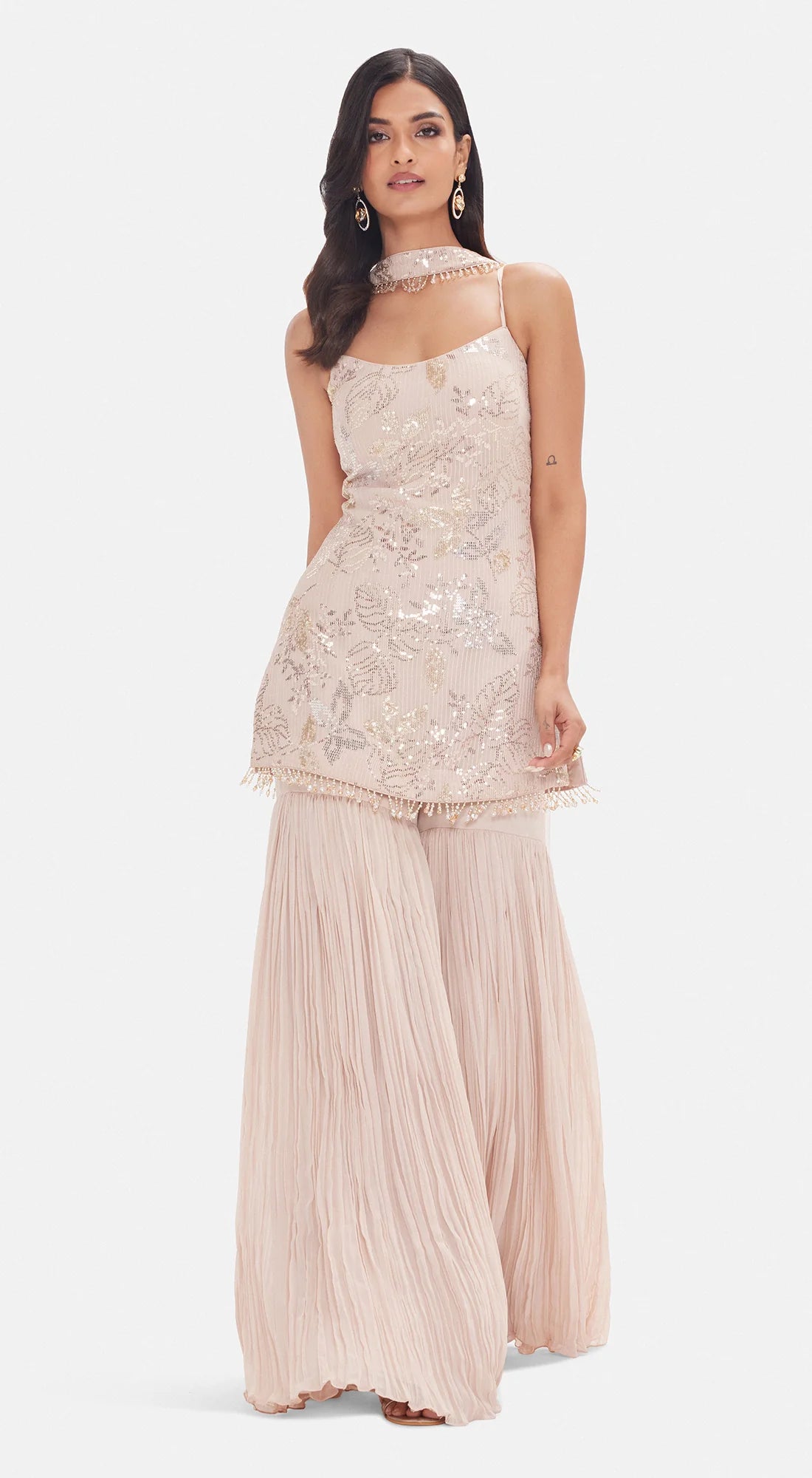 Blush garden sharara set