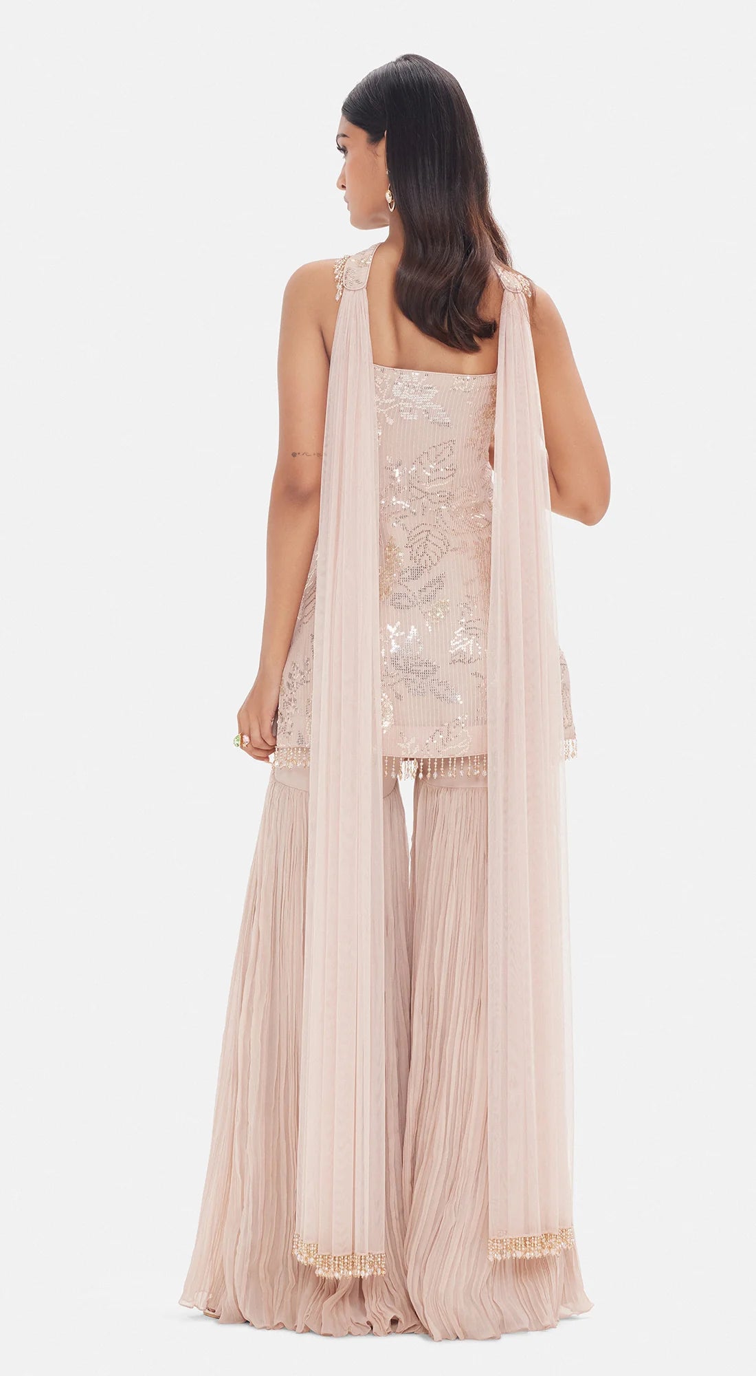 Blush garden sharara set
