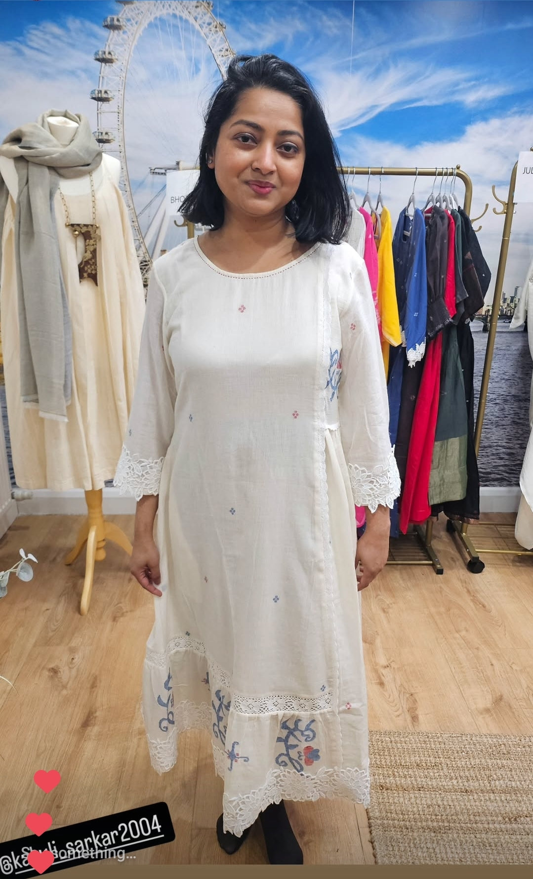 White delft dress