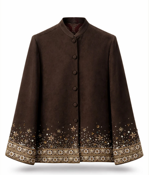 Lily Brown suede cape