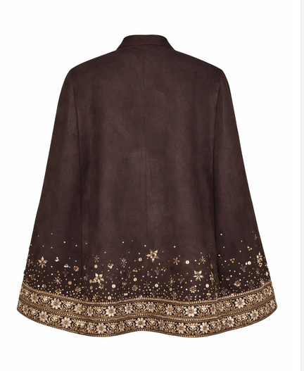 Lily Brown suede cape