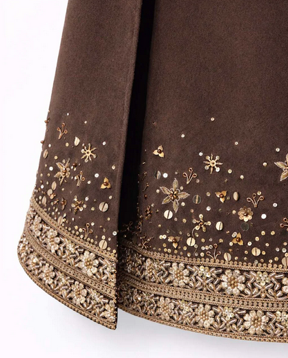 Lily Brown suede cape