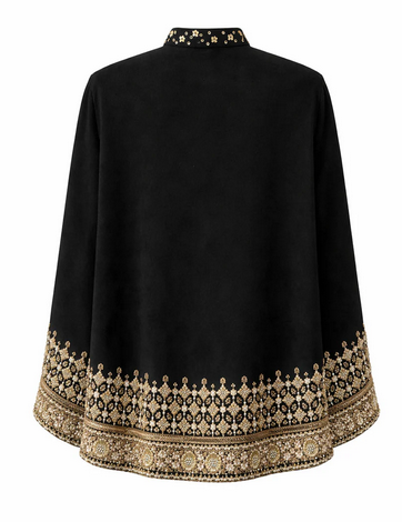 Amy black suede cape