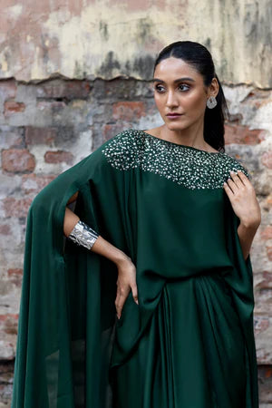 Embroidered cape set