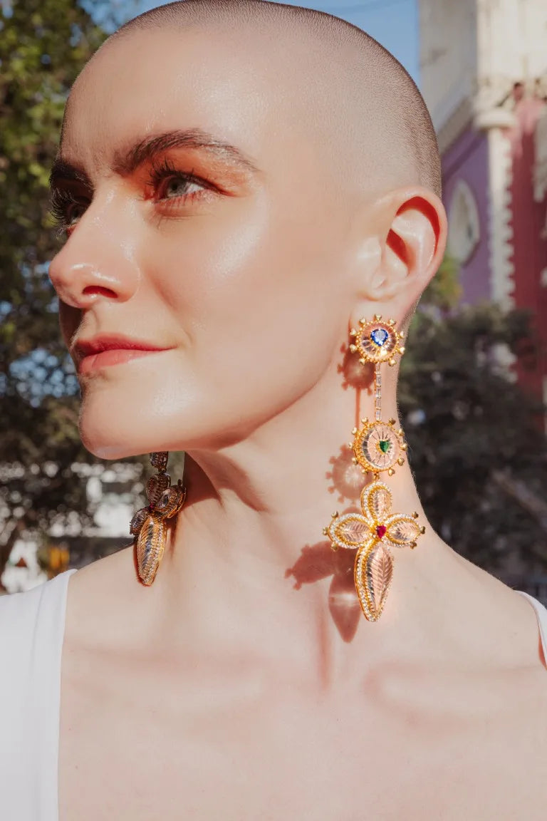 Bibi long earring crystal quartz