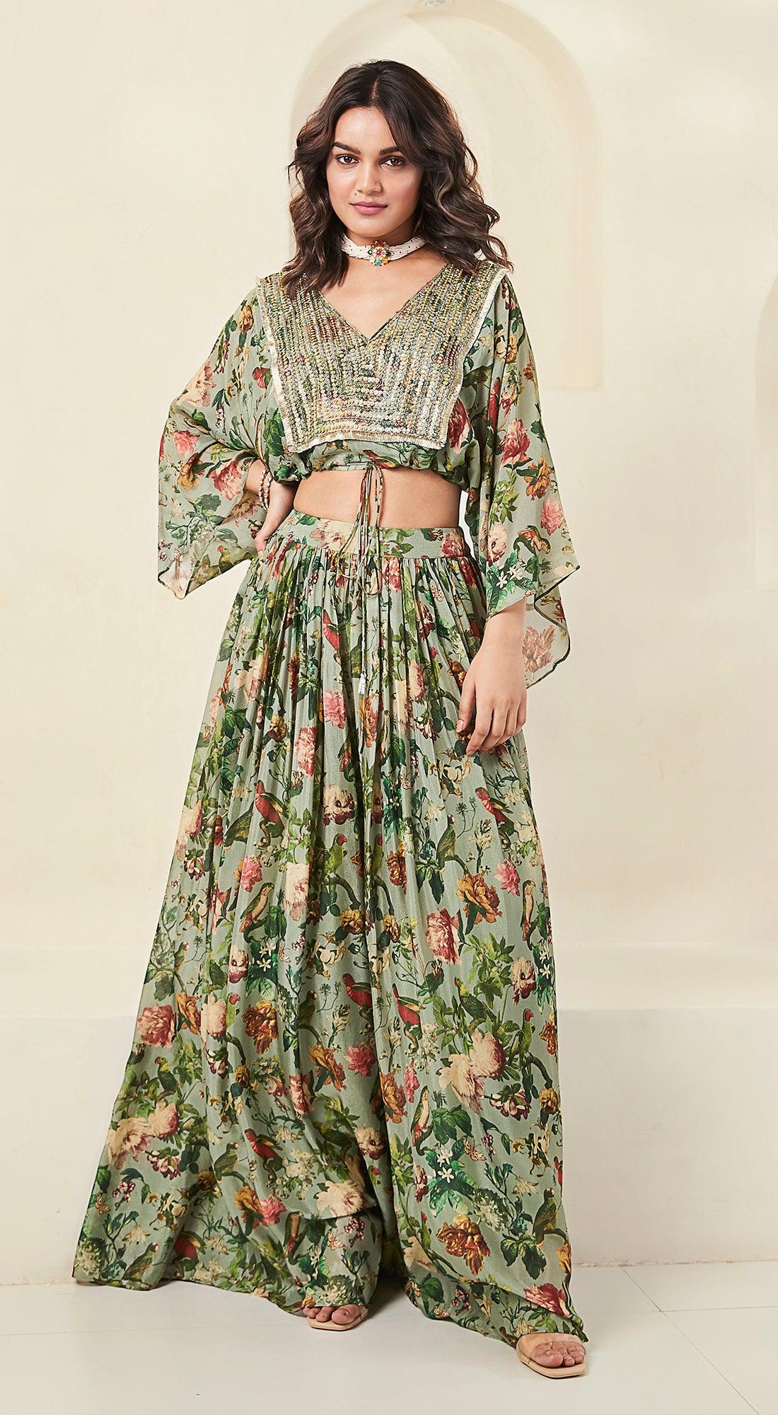 Garden green skirt set