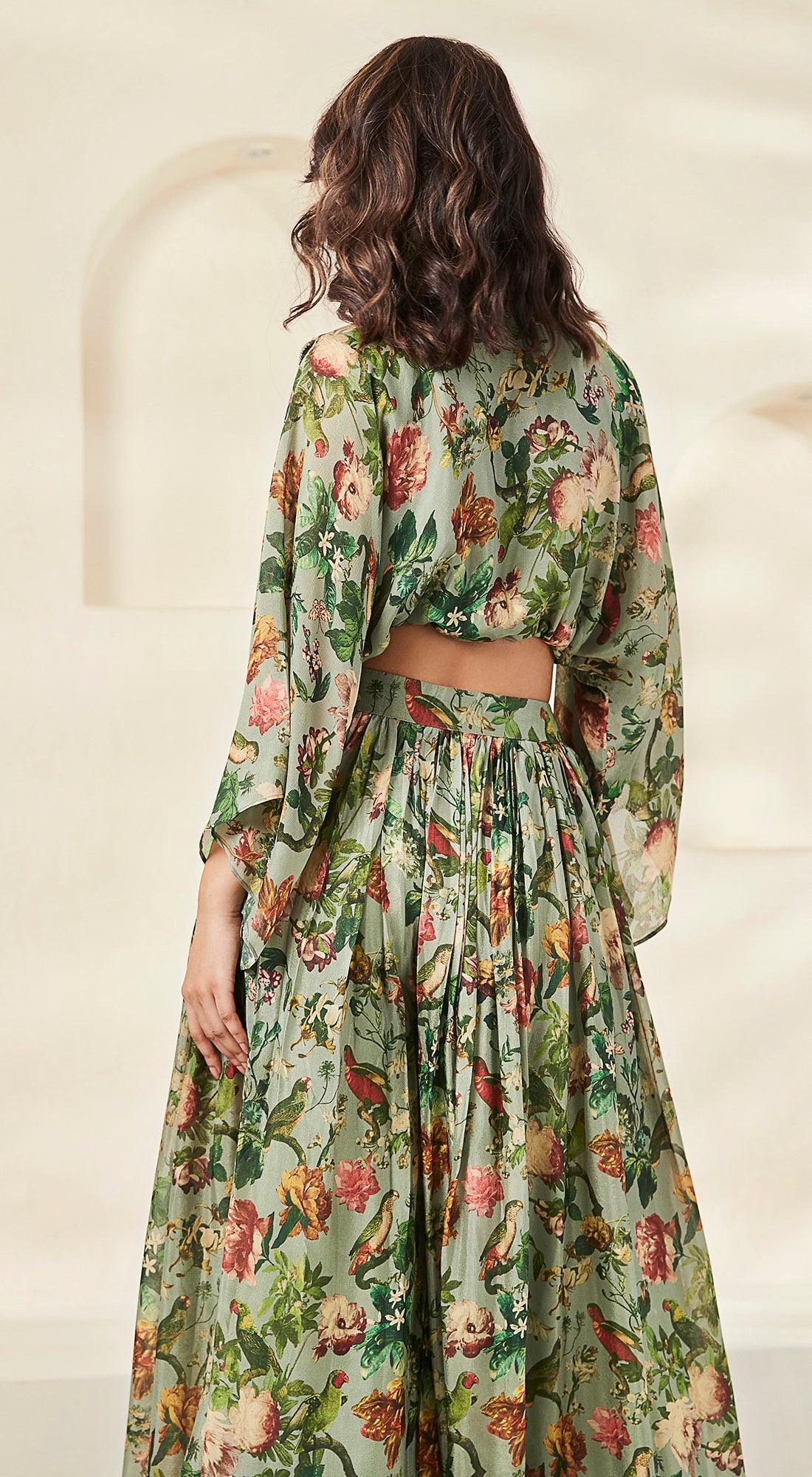 Garden green skirt set