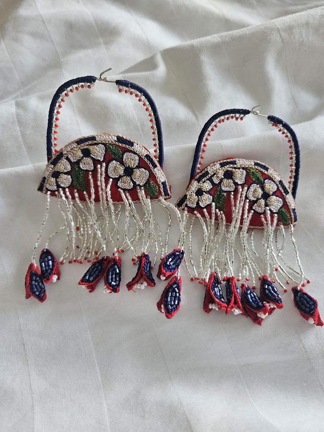 Jelly fish earrings red