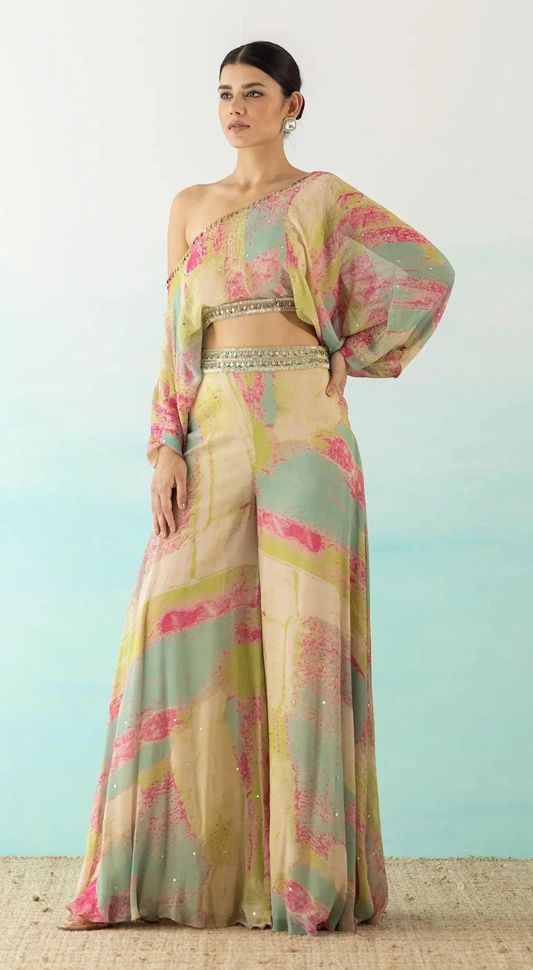 Multicolour floral pant set