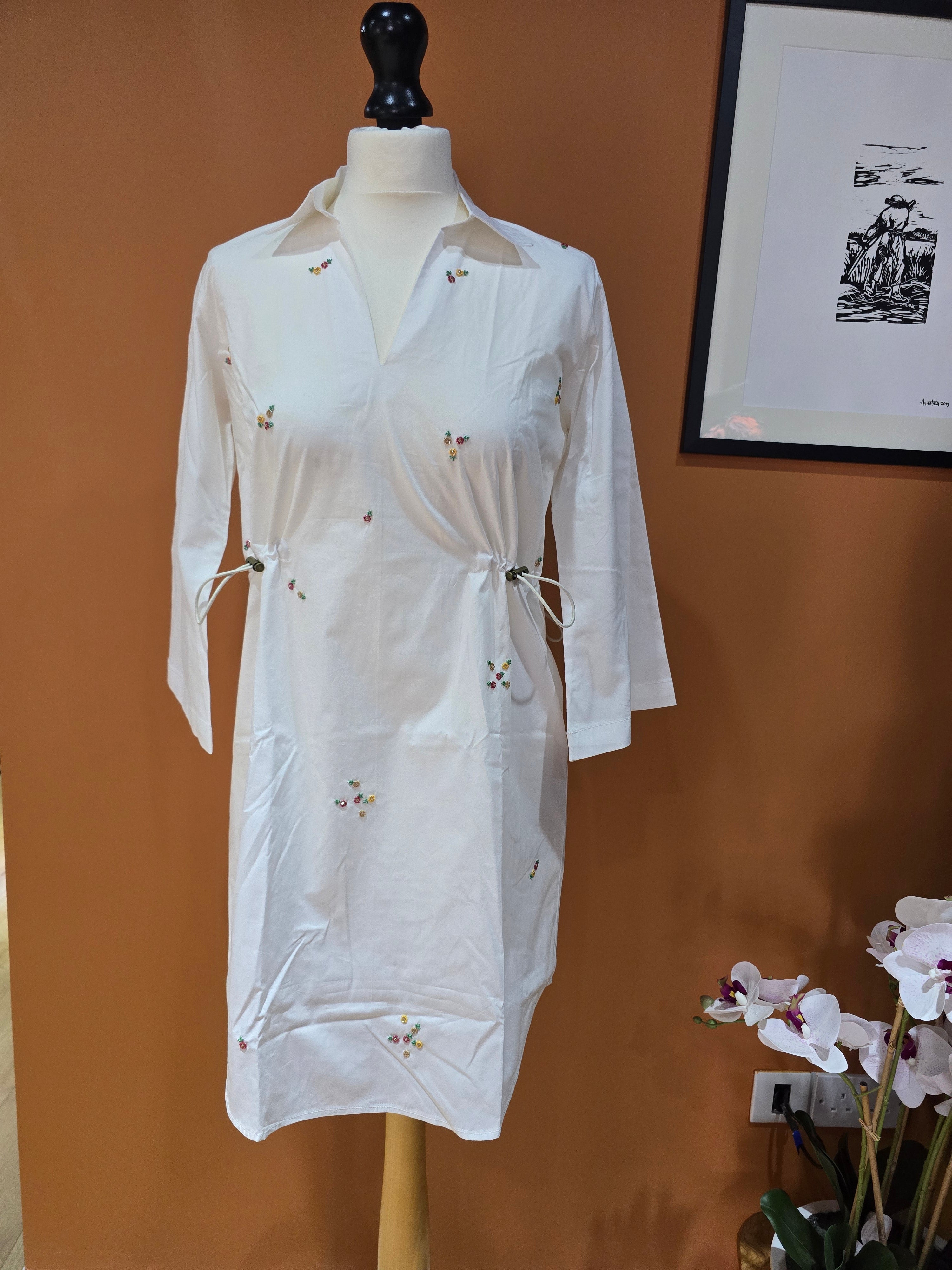 Gardenia flower summer dress