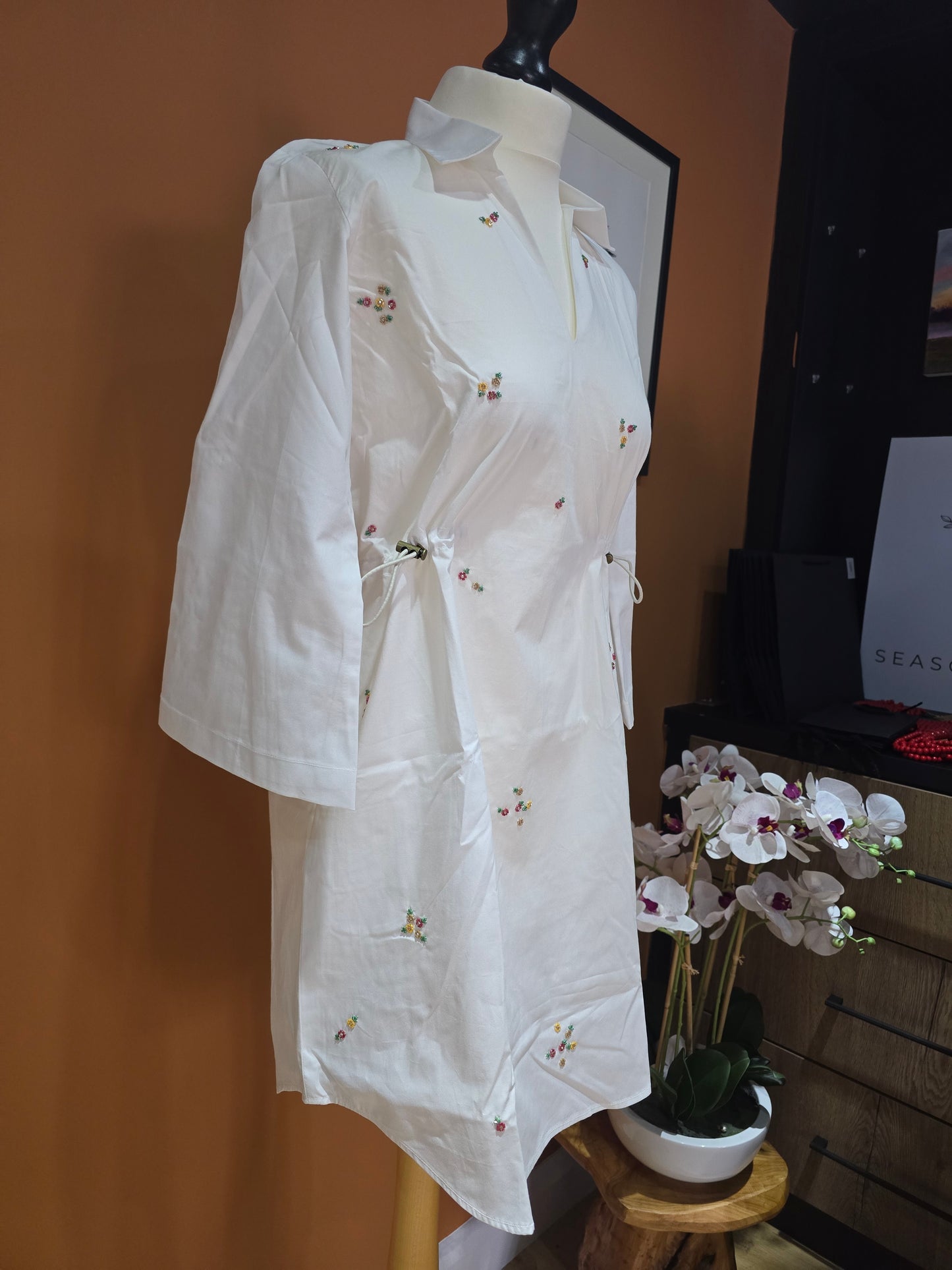 Gardenia flower summer dress