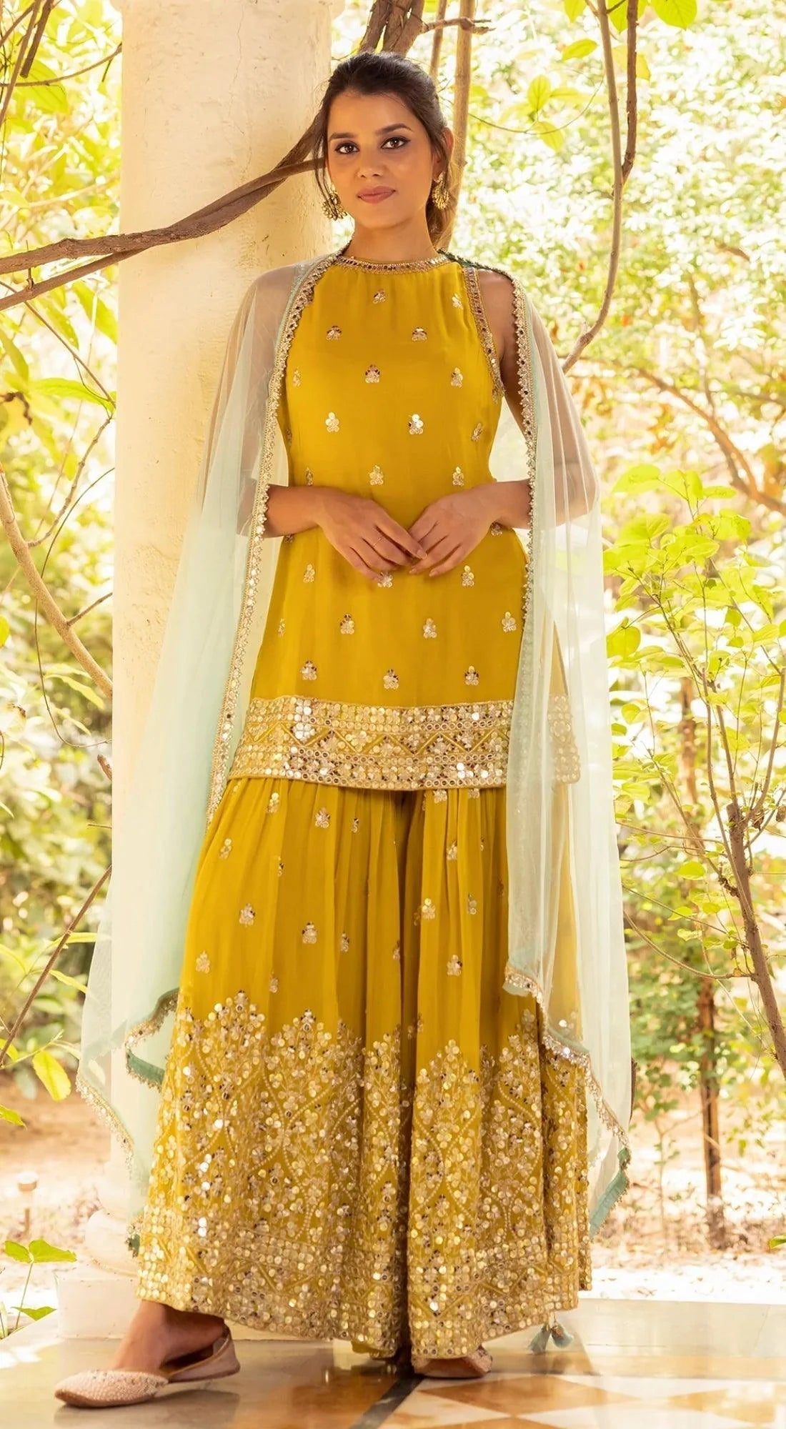 Sequin sharara set