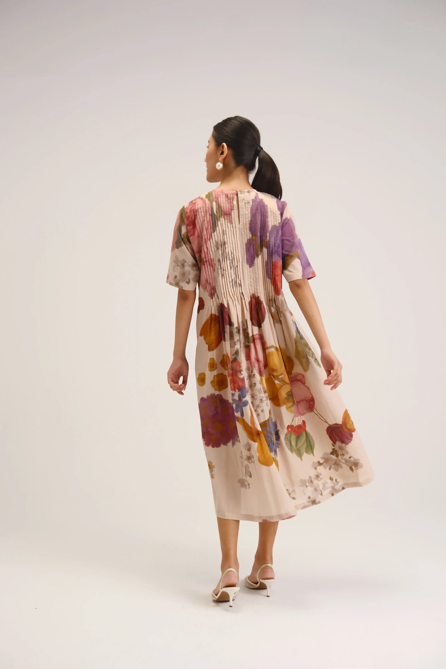 Cherimoya pintuck dress